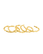 Jewels Nest Gold-Tone Crinkle Textured Open Bangles Set For Women | Grocsy