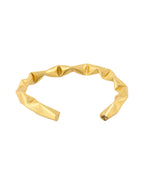 Jewels Nest Gold-Tone Crinkle Textured Open Bangles Set For Women | Grocsy