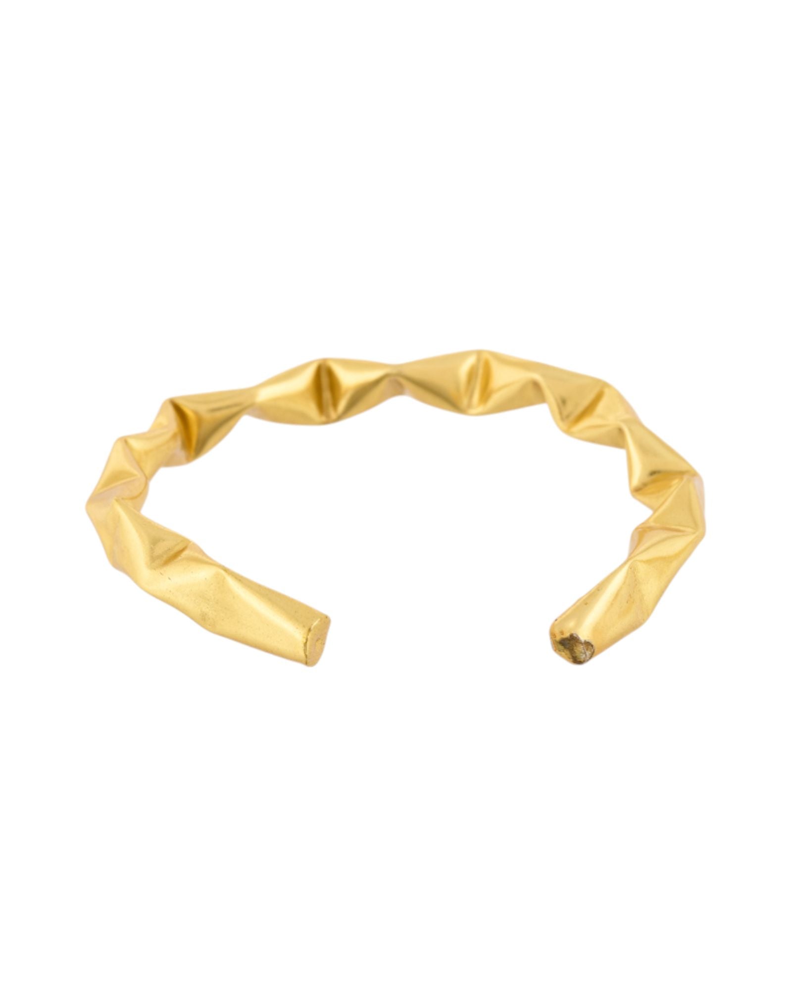 Jewels Nest Gold-Tone Crinkle Textured Open Bangles Set For Women | Grocsy