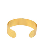 Jewels Nest Gold-Tone Engraved Wide Cuff Bangle For Women | Grocsy