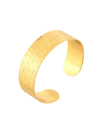 Jewels Nest Gold-Tone Anti- Tarnish Textured Wide Cuff Bangle For Women | Grocsy
