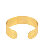 Jewels Nest Gold-Tone Anti- Tarnish Textured Wide Cuff Bangle For Women | Grocsy