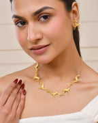 Jewels Nest Gold-Tone Deer Motif Necklace & Stud Earrings Jewellery Set For Women | Grocsy