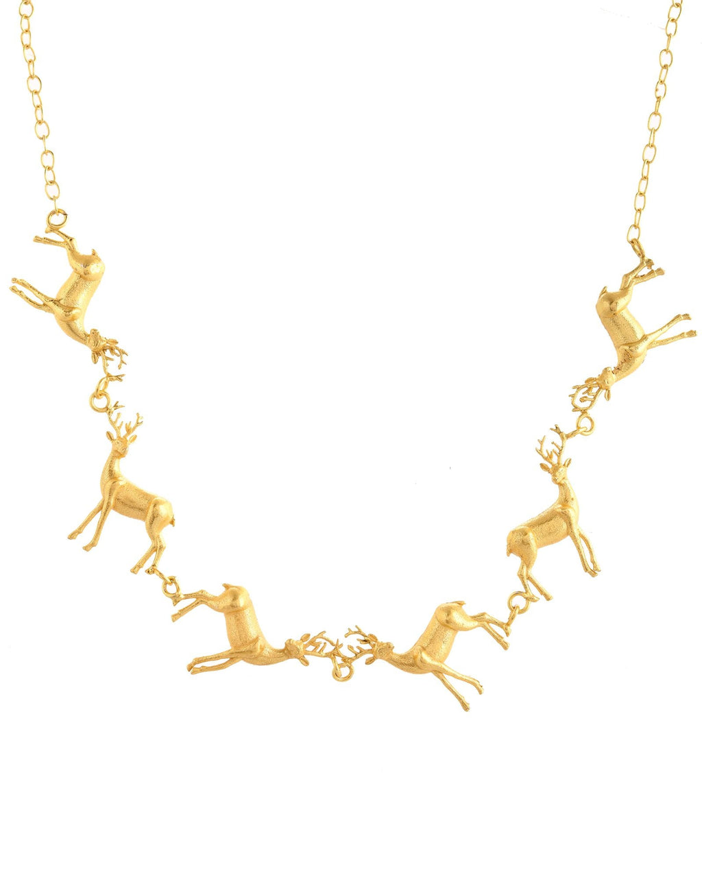 Jewels Nest Gold-Tone Deer Motif Necklace & Stud Earrings Jewellery Set For Women | Grocsy