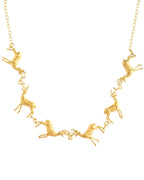 Jewels Nest Gold-Tone Deer Motif Necklace & Stud Earrings Jewellery Set For Women | Grocsy