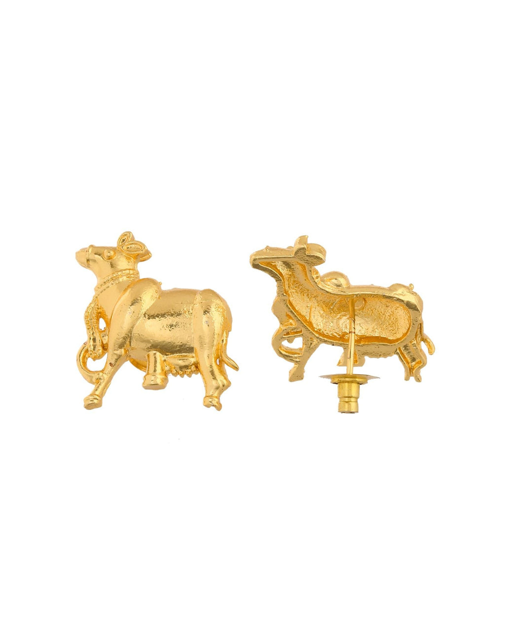 Jewels Nest Gold-Tone Elephant Motif Necklace & Stud Earrings Set For Women | Animal Theme Statement Jewellery | Grocsy