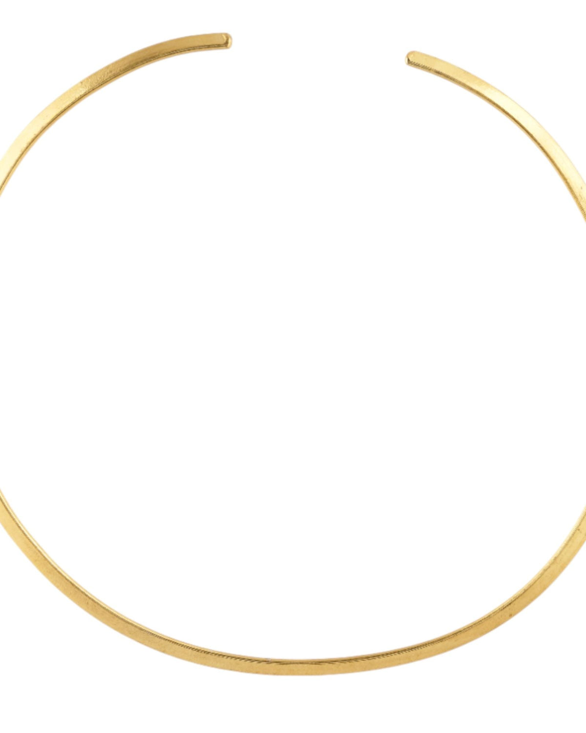 Jewels Nest Gold-Tone Minimal Collar Necklace For Women | Sleek Flat Chain Statement Jewellery | Grocsy