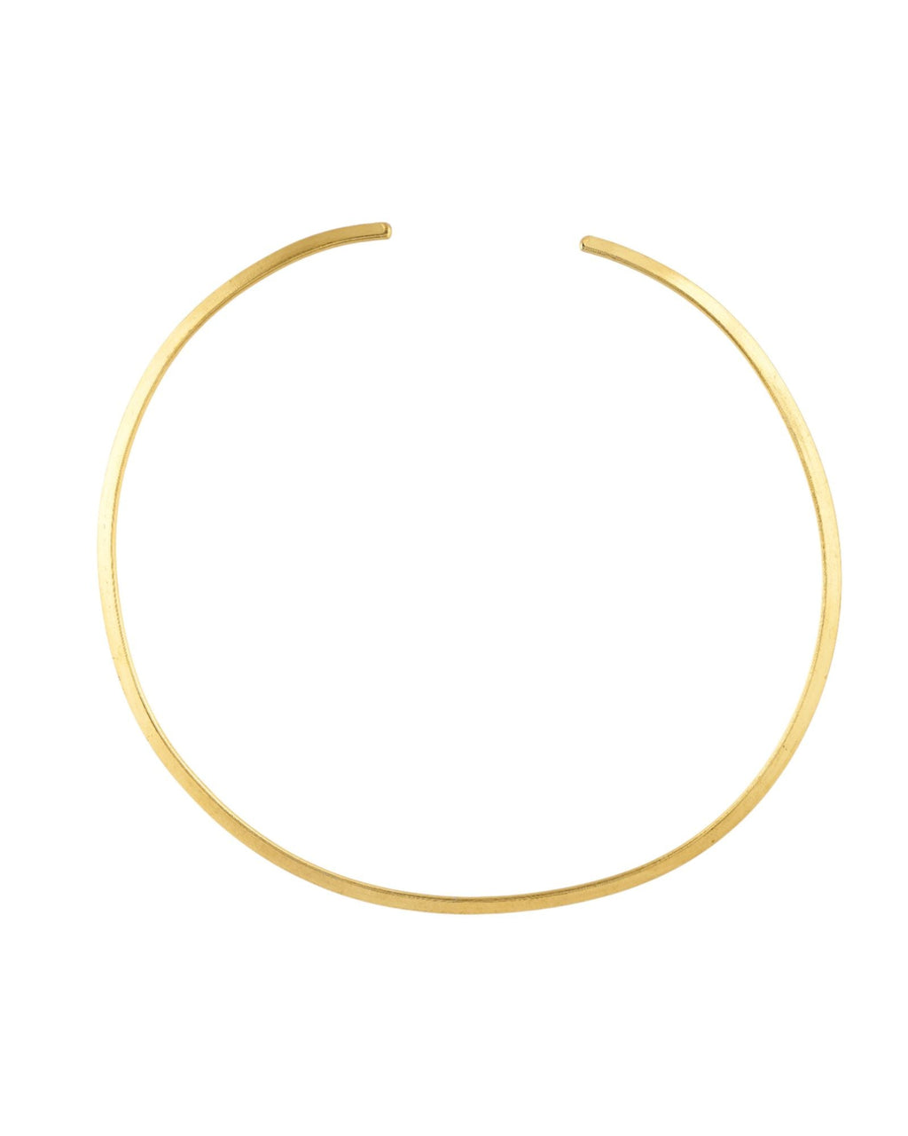 Jewels Nest Gold-Tone Minimal Collar Necklace For Women | Sleek Flat Chain Statement Jewellery | Grocsy