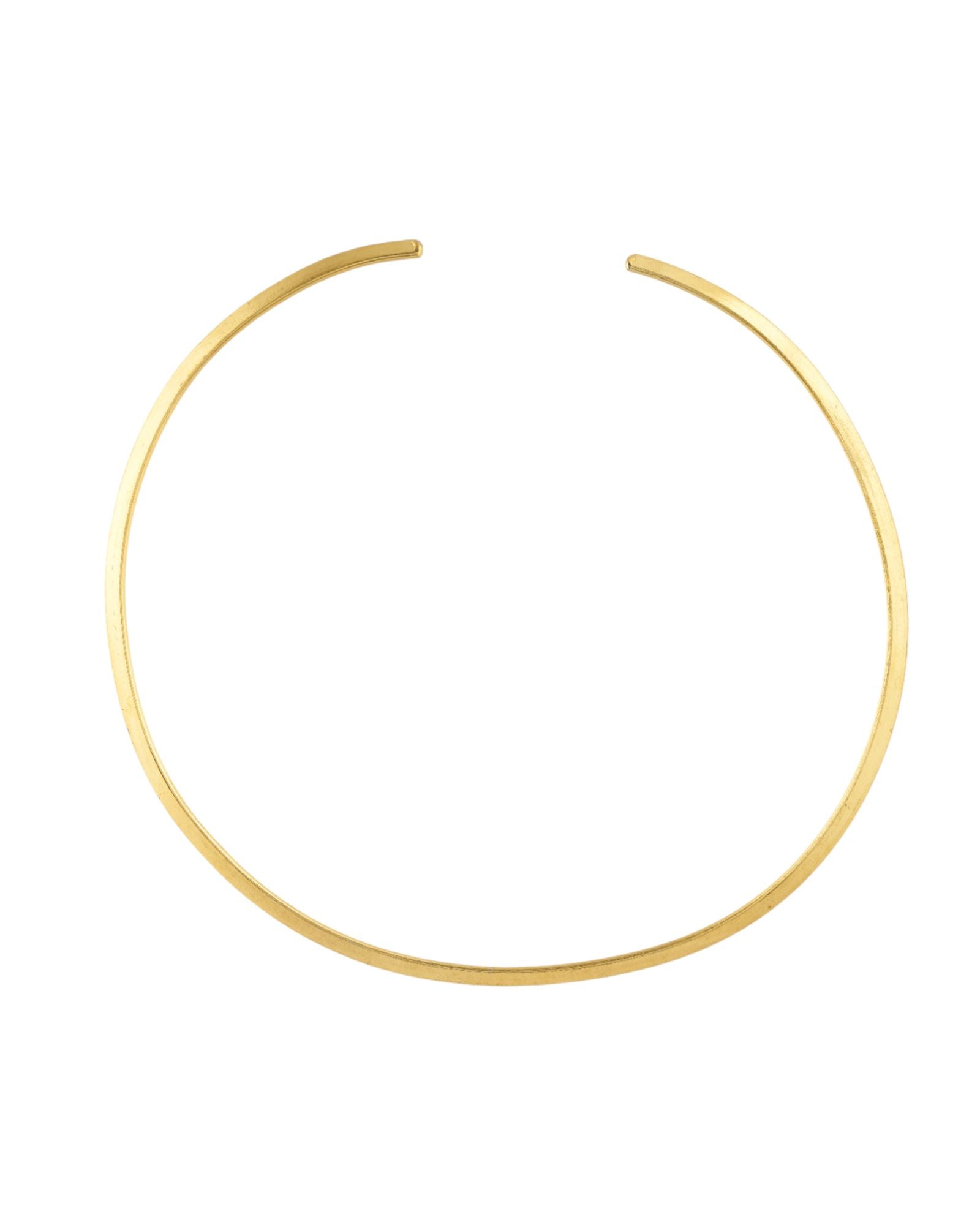 Jewels Nest Gold-Tone Minimal Collar Necklace For Women | Sleek Flat Chain Statement Jewellery | Grocsy