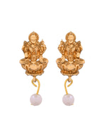 Jewels Nest Gold-Tone Lakshmi Temple Long Necklace Set With Earrings | Grocsy