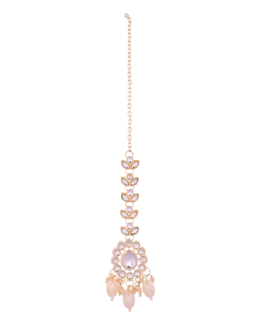Jewels Nest Gold-Tone Kundan Choker Necklace Set With Pearl Drops & Maang Tikka | Grocsy