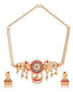 Jewels Nest Gold-Tone Kundan Peacock Pendant Necklace With Jhumka Earrings | Grocsy