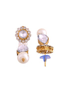 Jewels Nest Gold-Tone Pearl Choker Necklace With Stone Pendant And Earrings | Grocsy