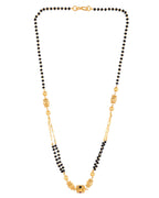 Jewels Nest Gold-Tone Black Beaded Mangalsutra Necklace With Filigree Center Design | Grocsy
