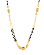 Jewels Nest Gold-Tone Black Beaded Mangalsutra Necklace With Filigree Center Design | Grocsy