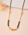 Jewels Nest Gold-Tone Black Beaded Mangalsutra Necklace With Filigree Center Design | Grocsy