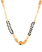 Jewels Nest Gold-Plated Black Beads Mangalsutra With Geometric Filigree Accent | Grocsy
