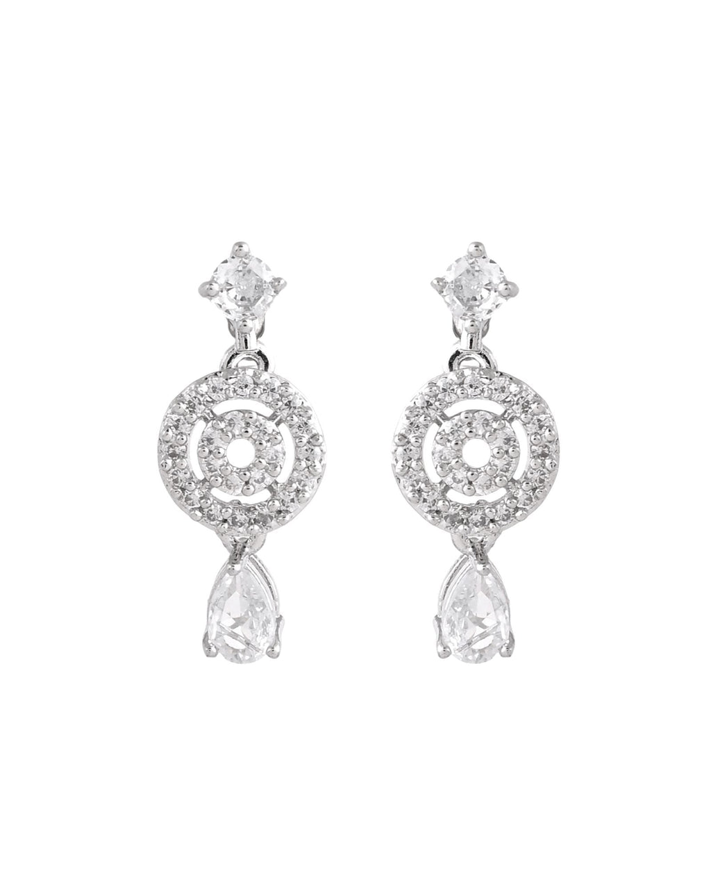 Jewels Nest Silver-Plated And Crystal Drop Necklace Set With Matching Earrings | Grocsy