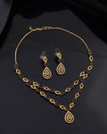 Jewels Nest Gold-Plated American Diamond (Ad) Purple Stone Teardrop Necklace Set With Matching Earrings | Grocsy