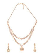 Jewels Nest Elegant Gold-Plated Teardrop Cz Necklace Set With Matching Earrings For Women | Grocsy