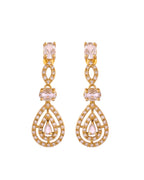 Jewels Nest Elegant Gold-Plated Teardrop Cz Necklace Set With Matching Earrings For Women | Grocsy