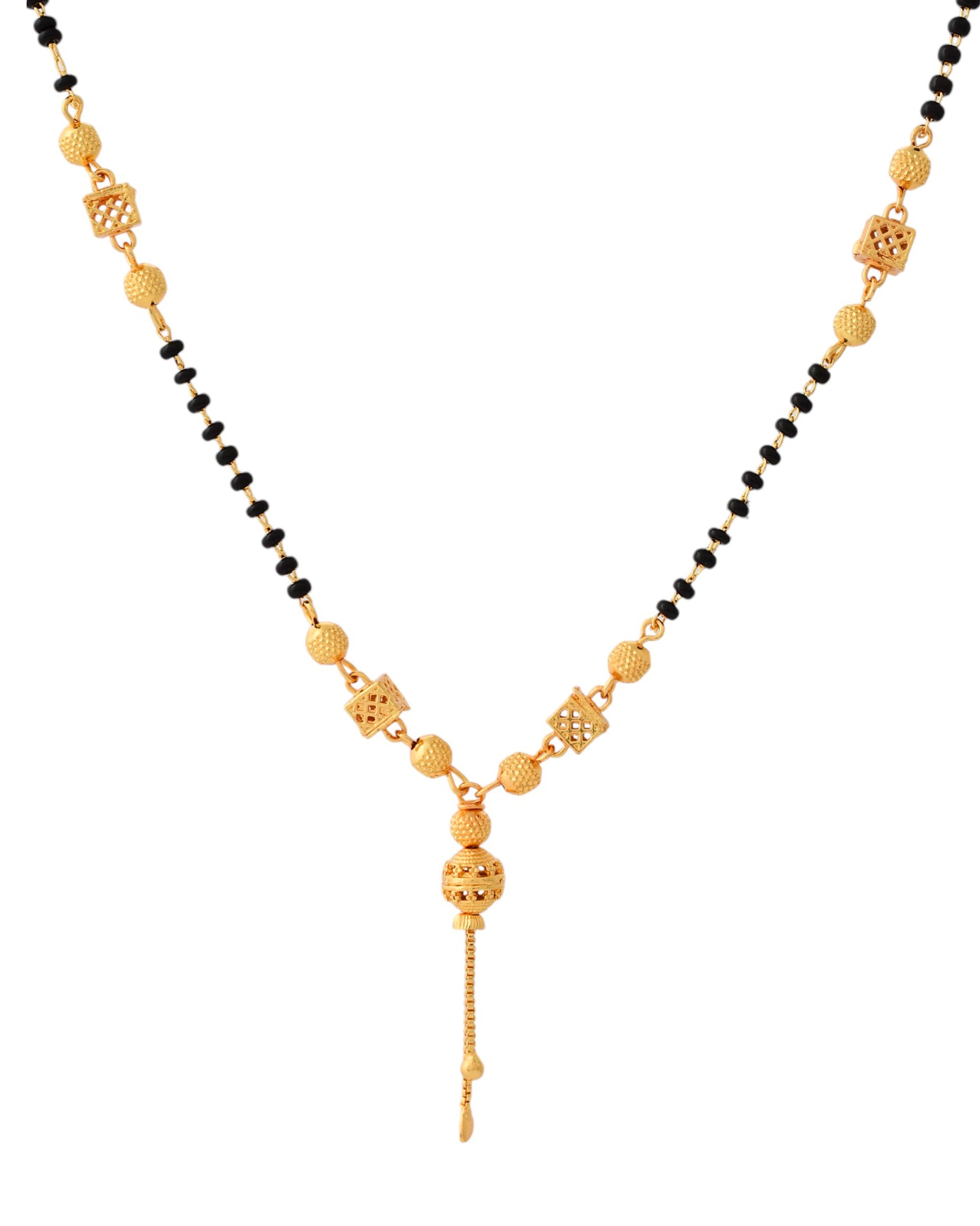 Jewels Nest Traditional Gold-Polished Double-Strand Mangal Sutra | Grocsy