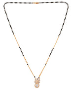 Jewels Nest Elegant Floral Pendant Gold-Polished Mangal Sutra | Grocsy