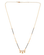 Jewels Nest Sleek Crystal Drop Gold-Polished Mangal Sutra | Grocsy