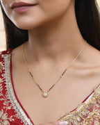Jewels Nest Floral Bloom Gold-Polished Mangal Sutra | Grocsy