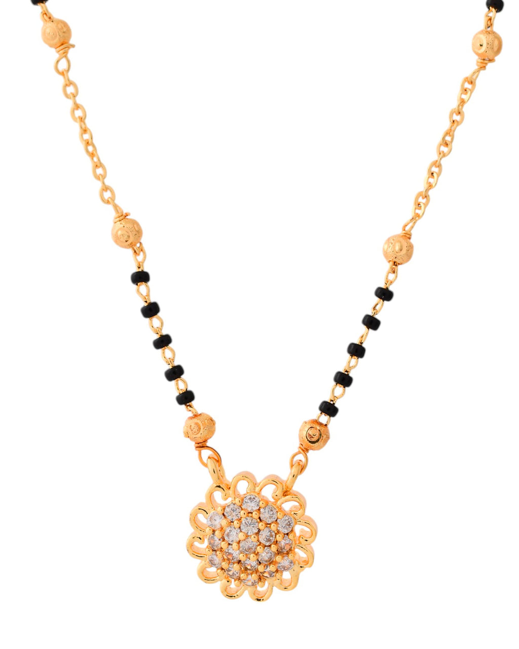 Jewels Nest Floral Bloom Gold-Polished Mangal Sutra | Grocsy