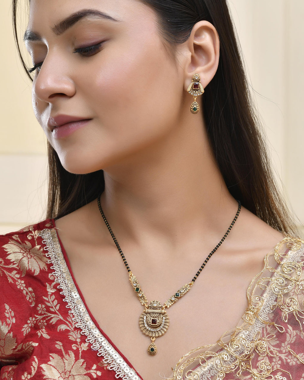 Jewels Nest Royal Heritage Antique Mangal Sutra | Grocsy
