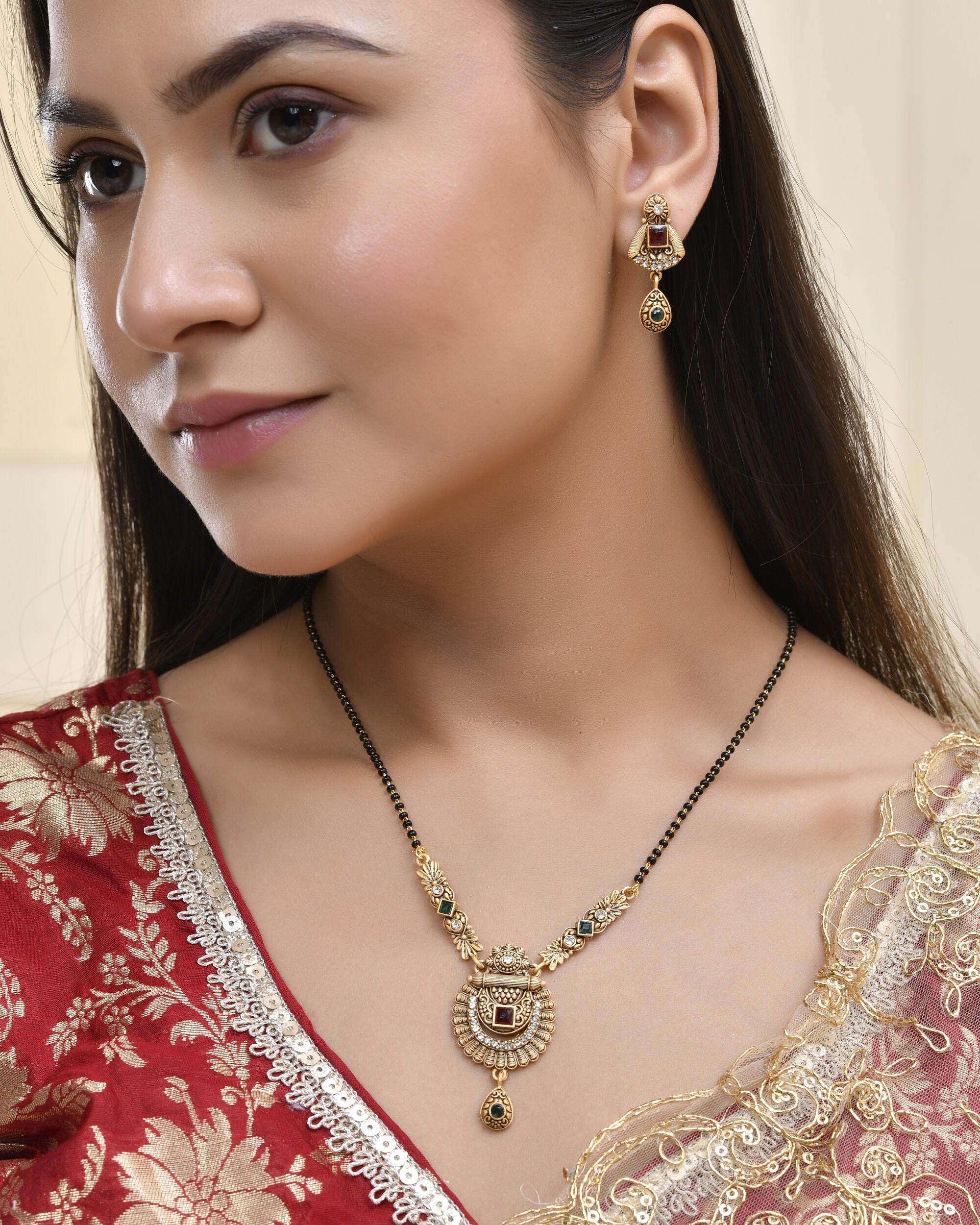 Jewels Nest Royal Heritage Antique Mangal Sutra | Grocsy