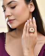 Jewels Nest Traditional Kundan Gold-Polished Rings | Grocsy