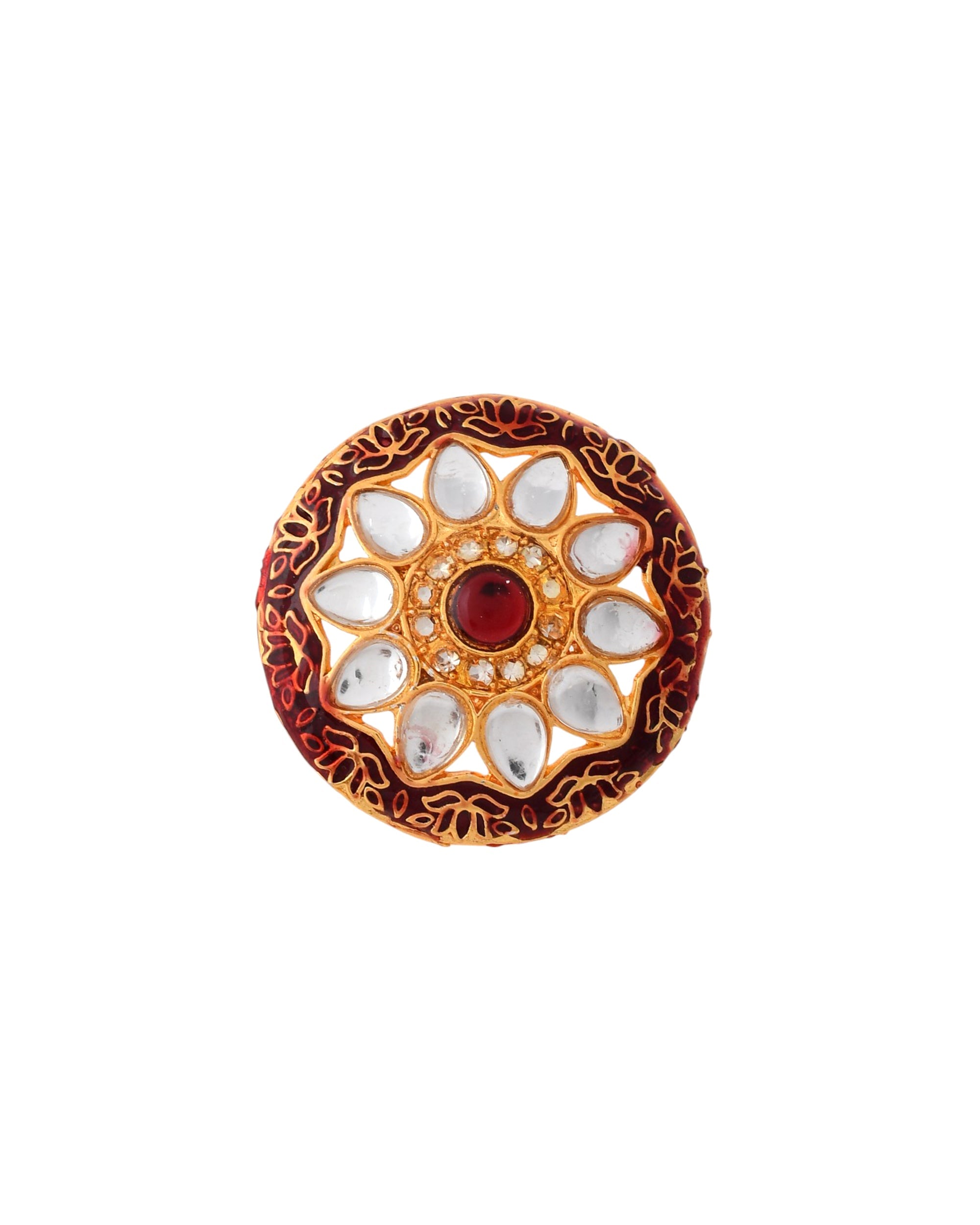Jewels Nest Traditional Kundan Gold-Polished Rings | Grocsy