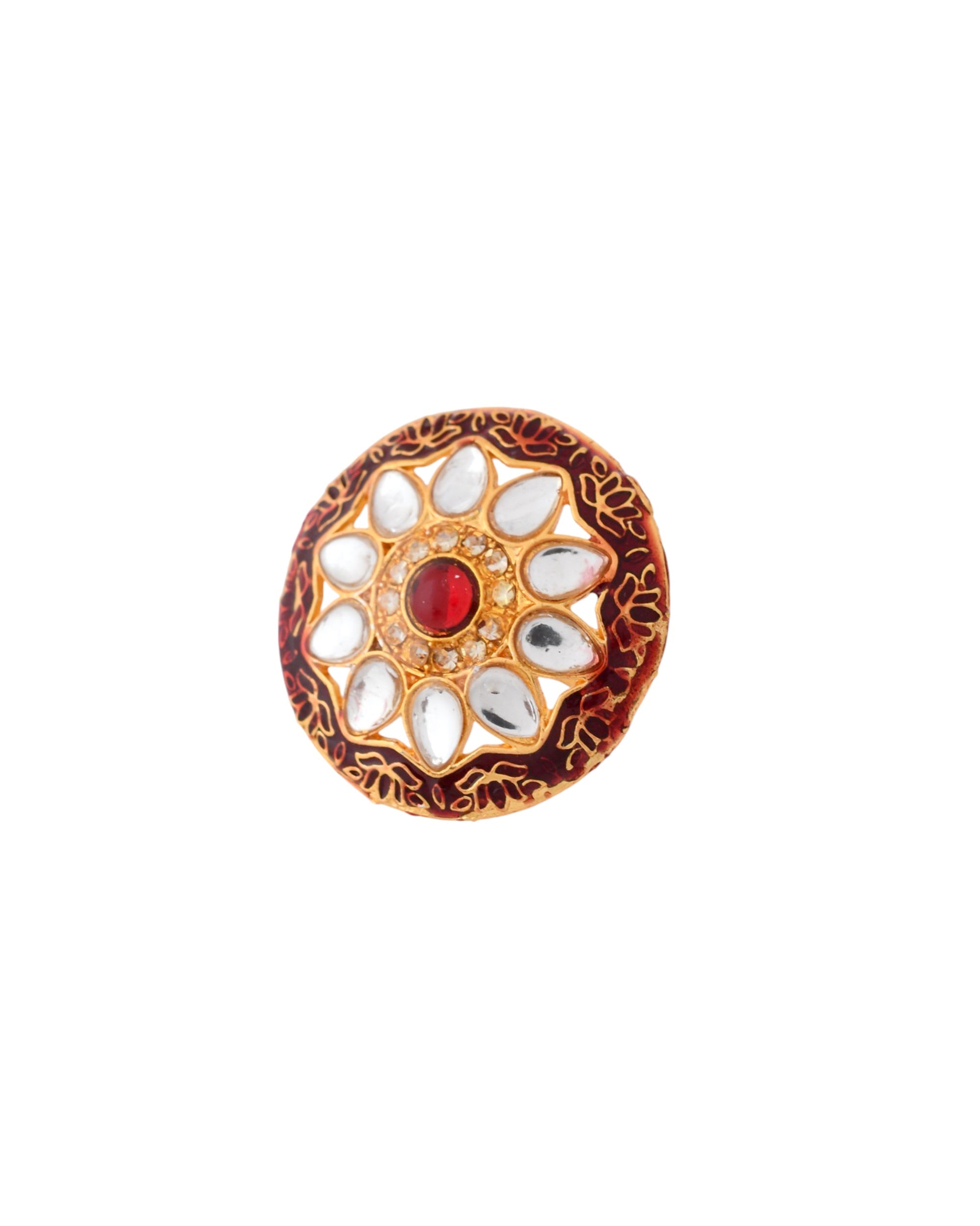 Jewels Nest Traditional Kundan Gold-Polished Rings | Grocsy