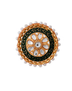 Jewels Nest Exquisite Kundan Meenakari Gold-Polished Rings | Grocsy