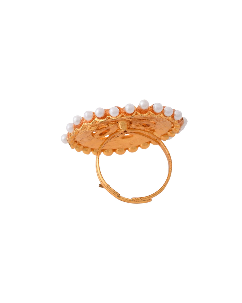 Jewels Nest Exquisite Kundan Meenakari Gold-Polished Rings | Grocsy