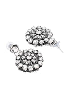 Jewels Nest Oxidised Silver Floral Necklace – Tribal Choker for Ethnic & Fusion Wear