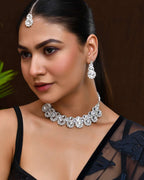 Jewels Nest Oxidized Silver Mirror Choker Necklace Set with Earrings – Boho Tribal Jewellery | Grocsy
