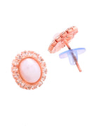 Jewels Nest Rose Gold-Plated Pearl & American Diamond-Studded Jewellery Set | Grocsy
