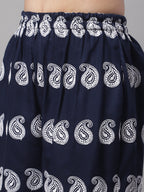 Jainish Women's Embroidered and Sequin work Co-ords - Navy Blue | Grocsy