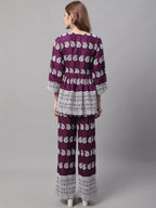 Jainish Women's Embroidered and Sequin work Co-ords - Purple | Grocsy