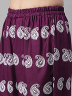 Jainish Women's Embroidered and Sequin work Co-ords - Purple | Grocsy