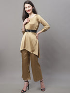 Jainish Women's stylish Co-ords with belt - JGolden | Grocsy