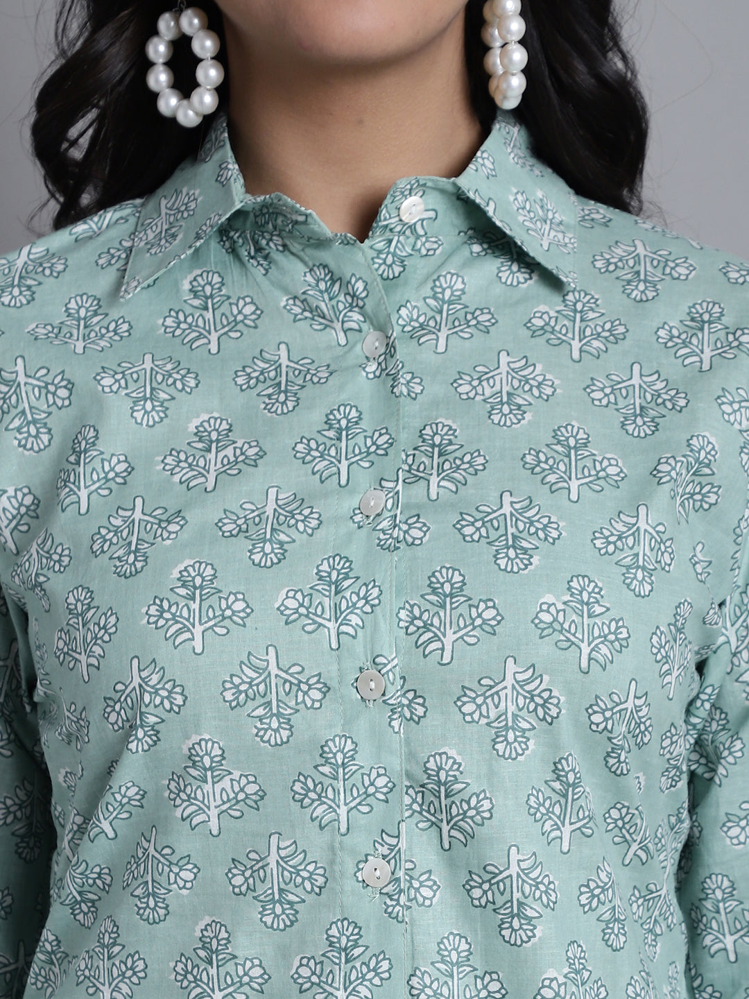 Jainish Women's WoLime Green Printed Shirt and Trouser Co-ords Set | Grocsy
