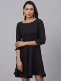 Jainish Women's Black A-Line Dress | Grocsy
