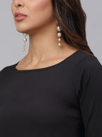 Jainish Women's Black A-Line Dress | Grocsy