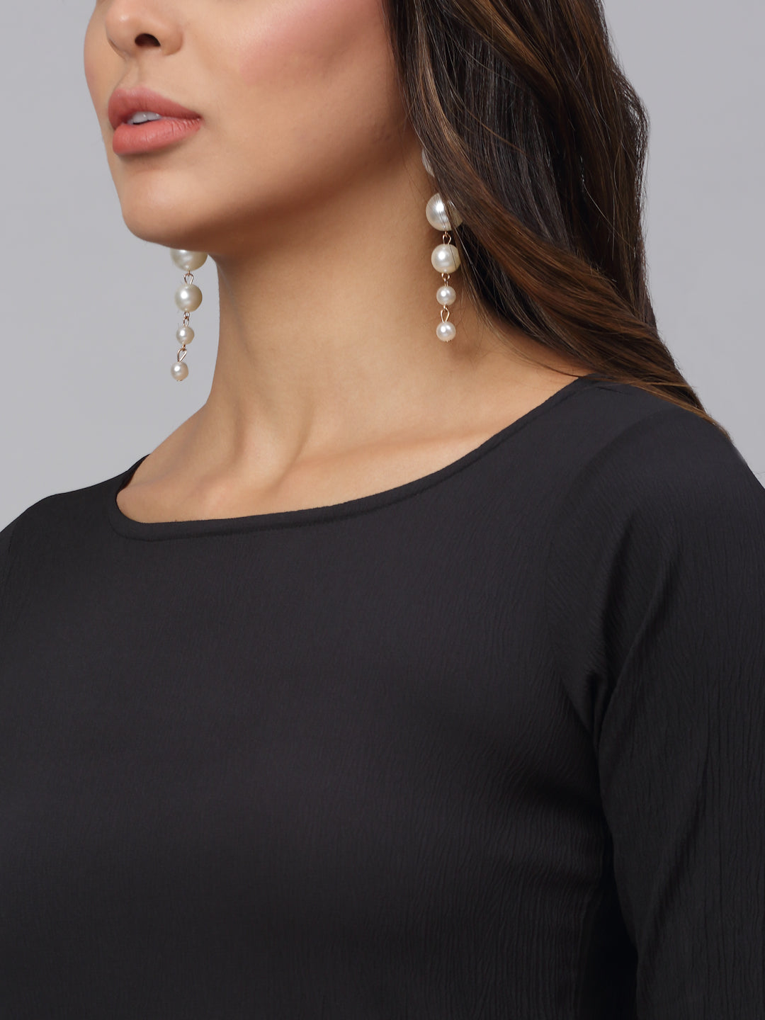 Jainish Women's Black A-Line Dress | Grocsy