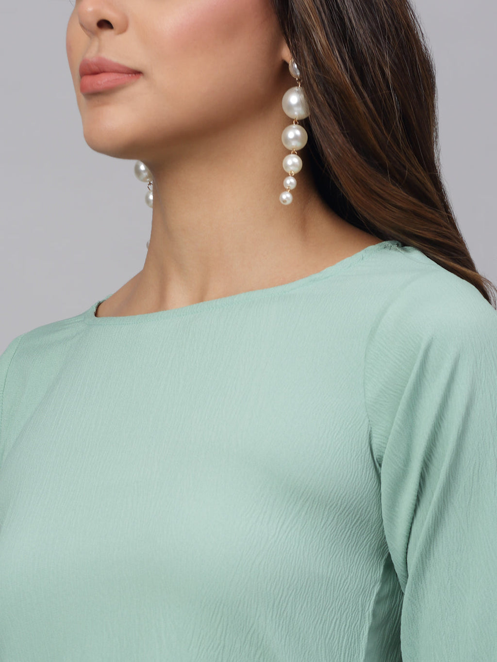 Jainish Women's Green A-Line Dress | Grocsy