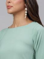 Jainish Women's Green A-Line Dress | Grocsy